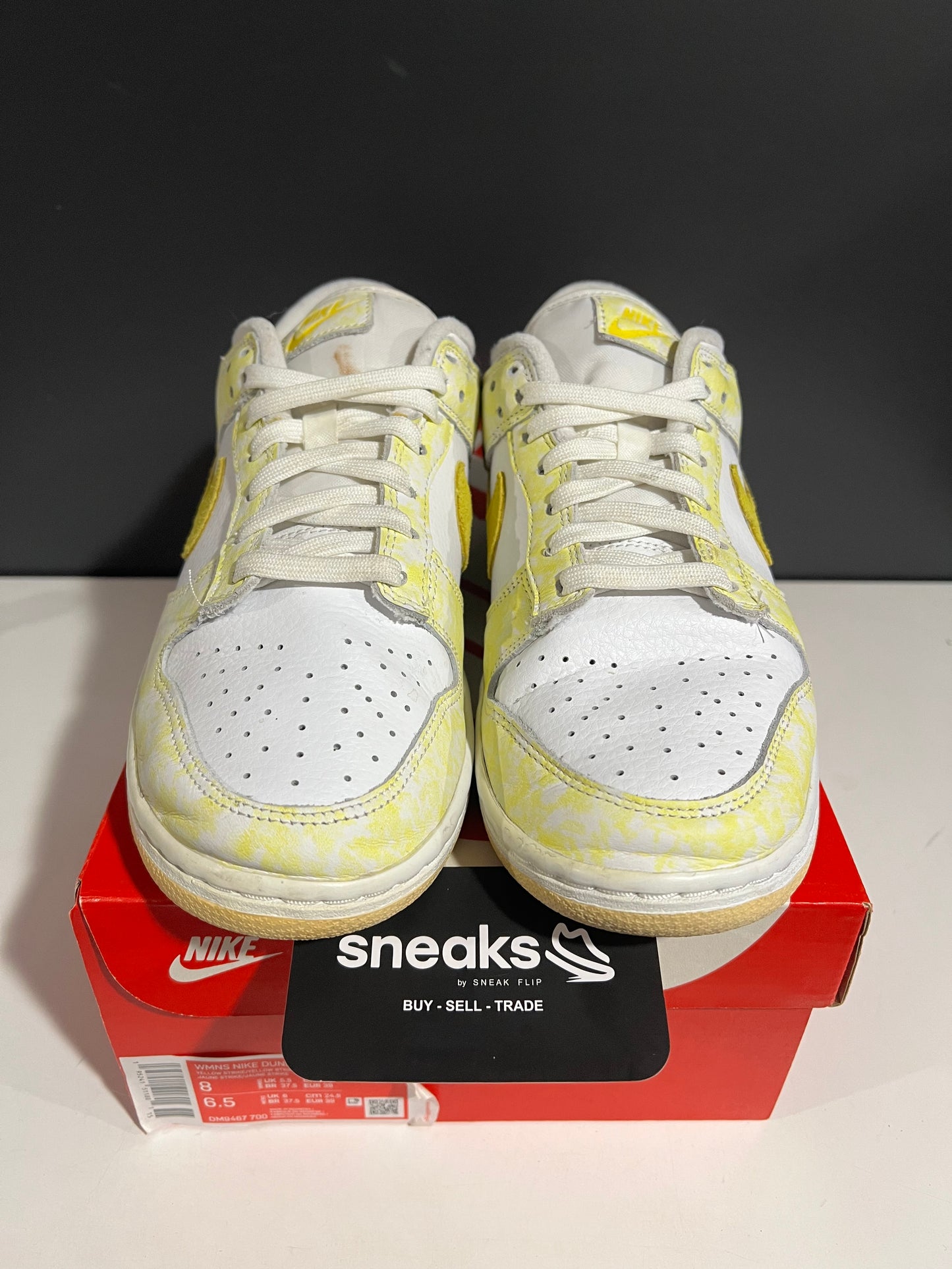 USED Wmns Dunk Low OG Yellow Strike DM9467-700 SIZE 6.5M OG ALL AG25-242