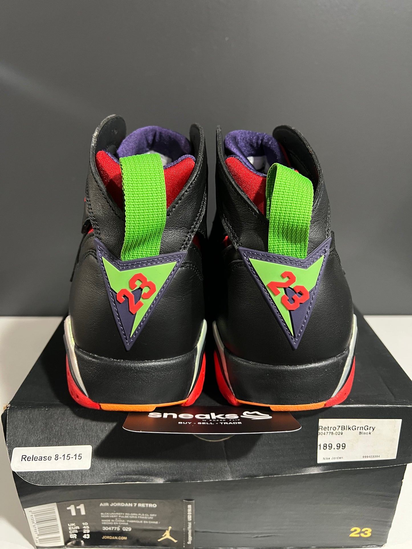 USED Air Jordan 7 Retro Marvin the Martian 304775-029 SIZE 11M OG ALL AG25-63