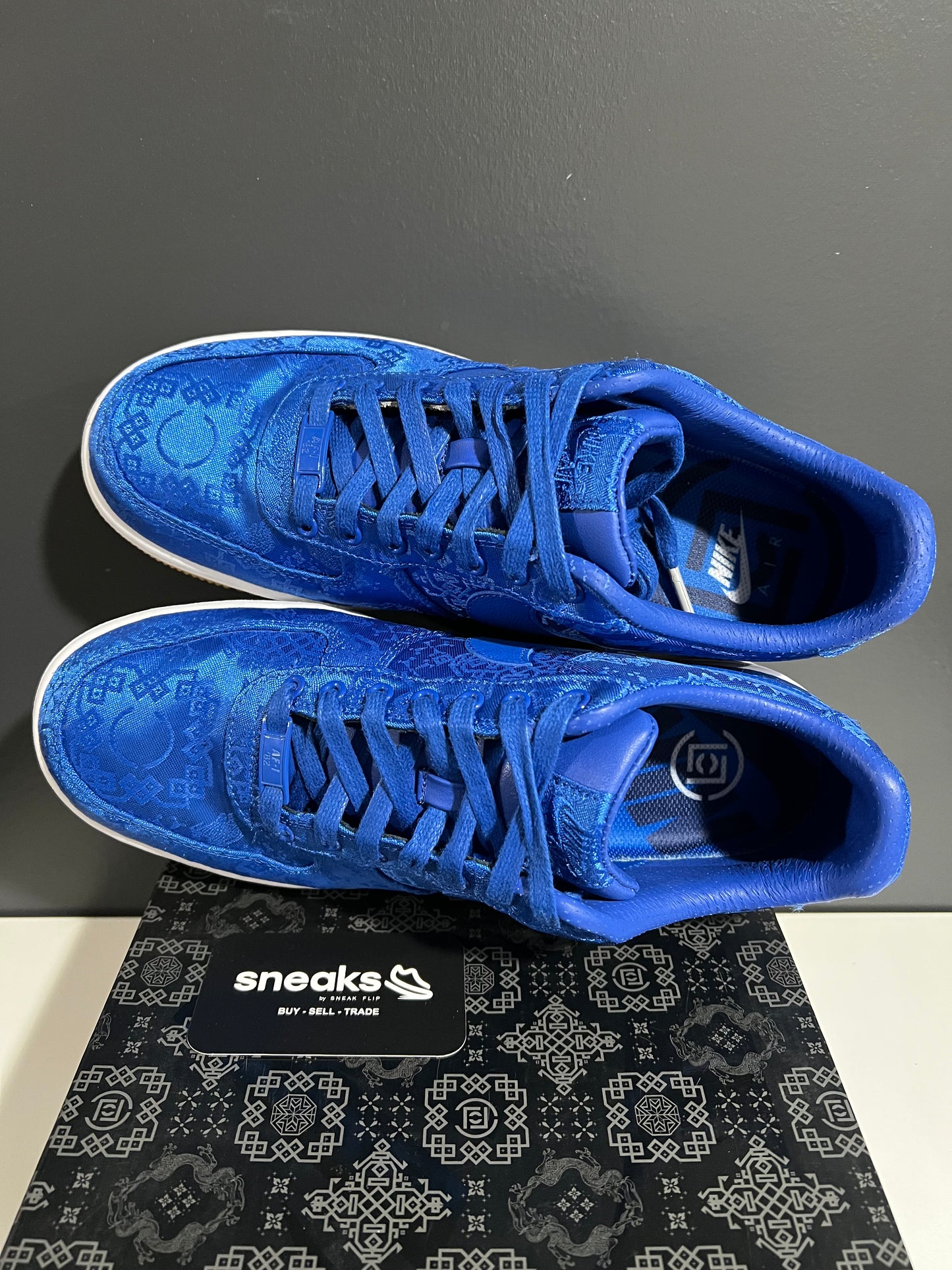 USED CLOT x Air Force 1 PRM Royal Silk CJ5290-400 SIZE 9.5M OG ALL JY25-151