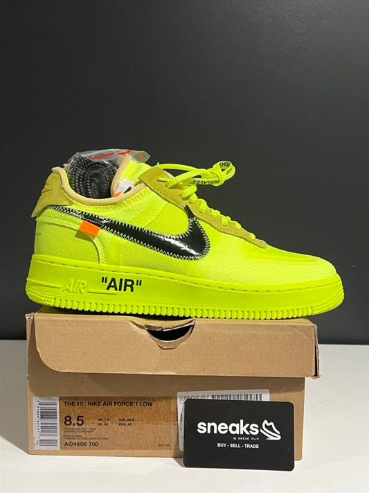 NEW SIZE 8.5M Nike Air Force 1 Low Off-White Volt - New (DAMAGED BOX LID)