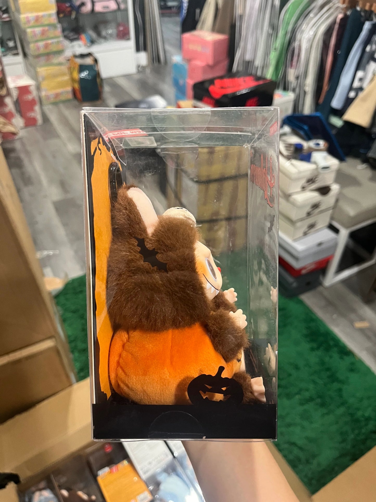 Pop Mart Labubu Happy Halloween Party Series-Sitting Pumpkin Vinyl Plush Pendant