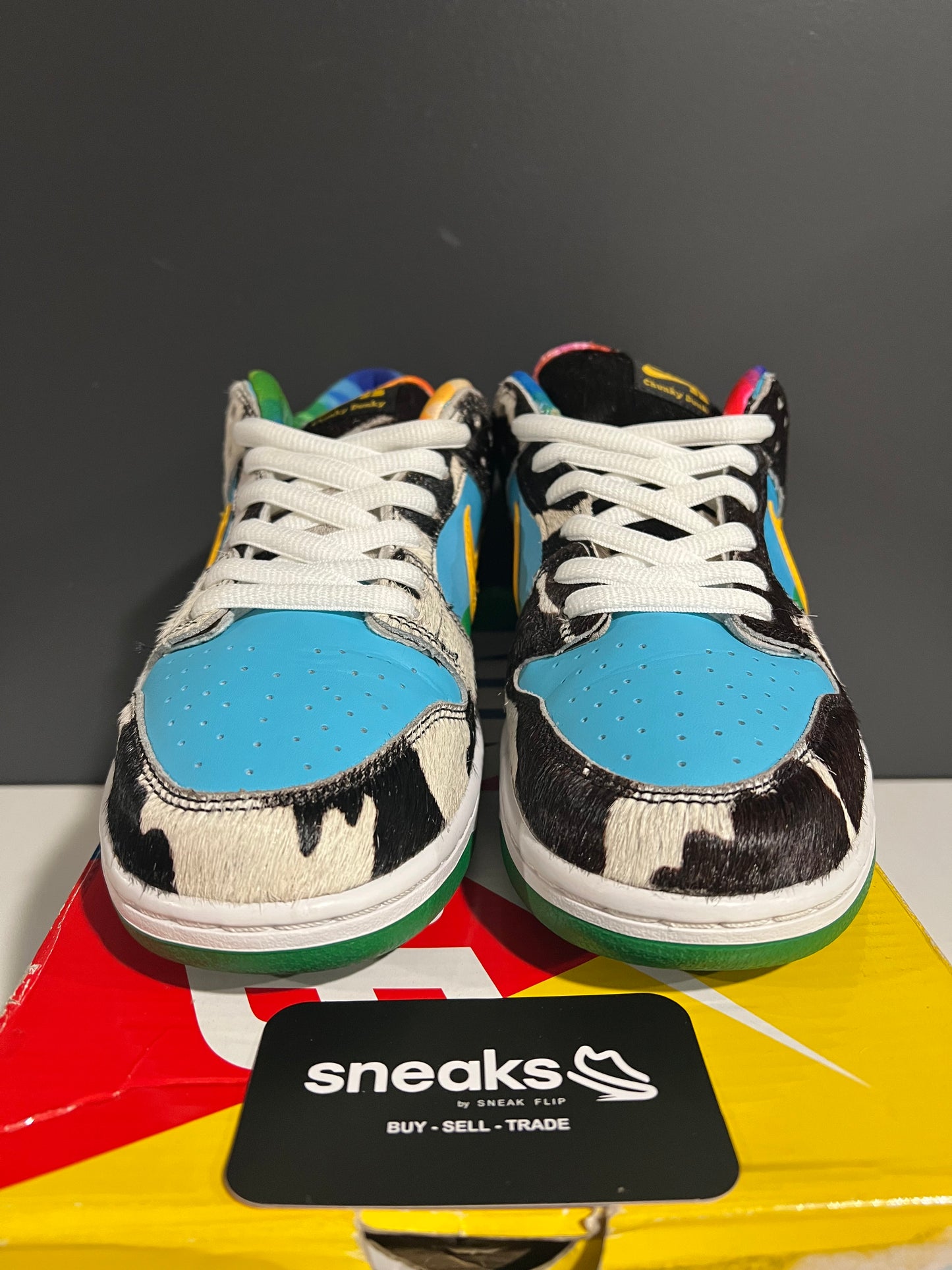 USED Ben & Jerry's x Dunk Low SB Chunky Dunky CU3244-100 SIZE 9M OG ALL AG25-217