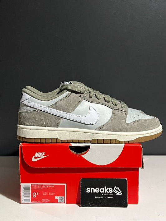 NEW SIZE 9.5M Nike Dunk Low Retro SE Light Silver Light Army Sail White