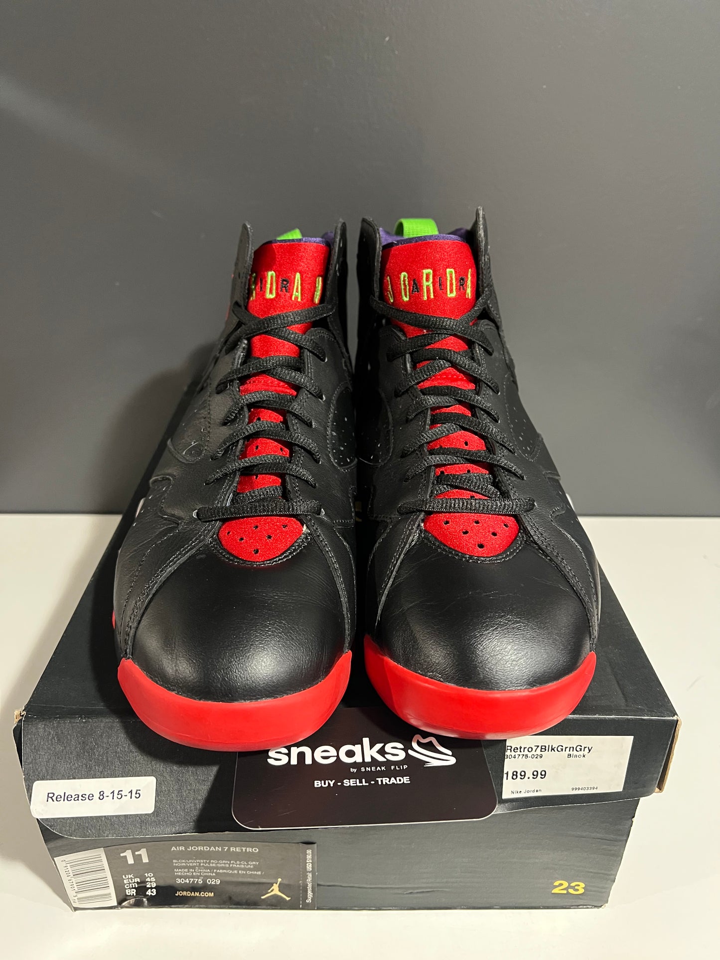 USED Air Jordan 7 Retro Marvin the Martian 304775-029 SIZE 11M OG ALL AG25-63