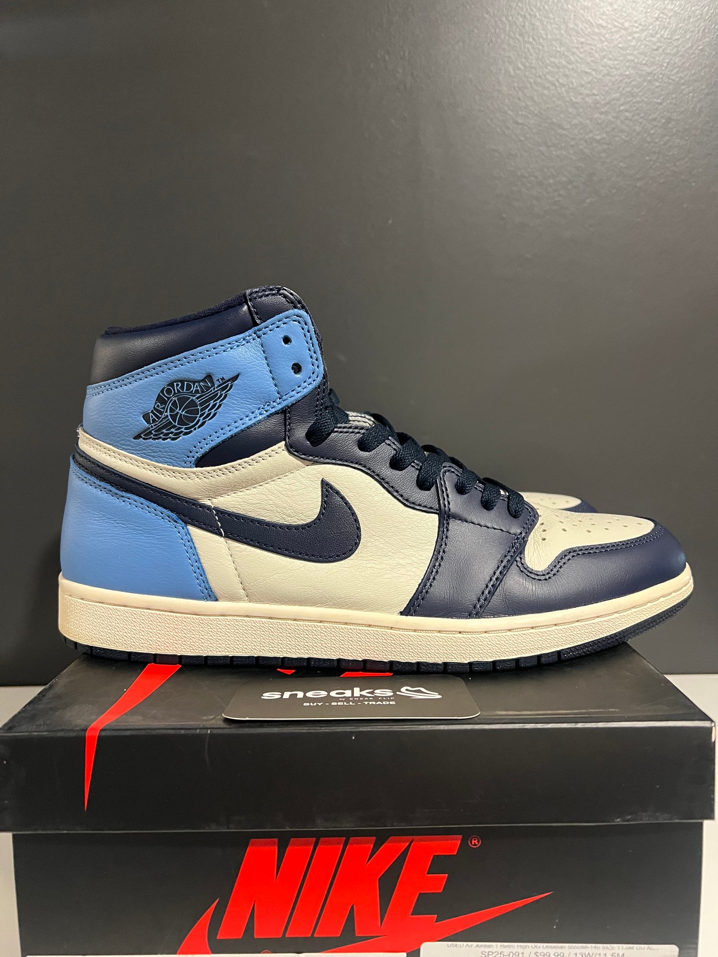 USED Air Jordan 1 Retro High OG Obsidian 555088-140 SIZE 11.5M OG ALL SP25-091