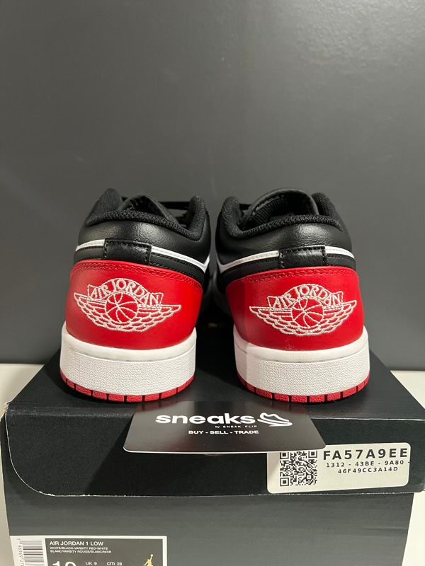 USED SIZE 10M Jordan 1 Low Bred Toe 2.0 - Used