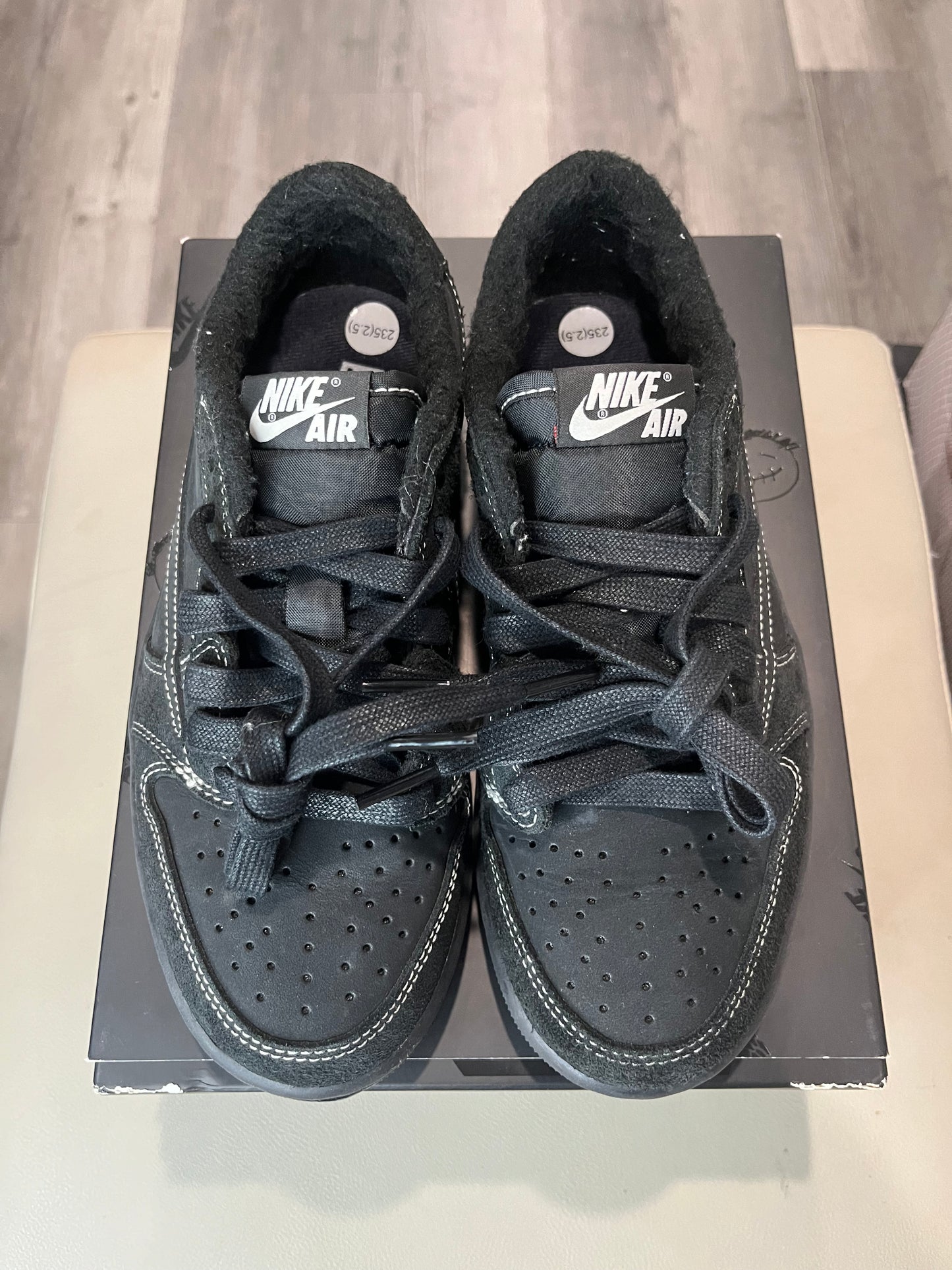 Travis Scott x Air Jordan 1 Retro Low OG SP Black Phantom USED SIZE 4.5M OG ALL