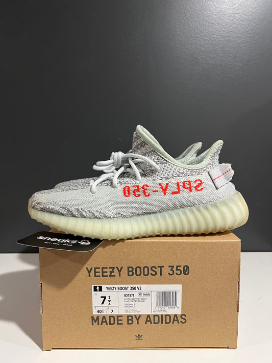 USED Yeezy Boost 350 V2 'Blue Tint' 2017 B37571 SIZE 7.5M OG ALL AG25-174