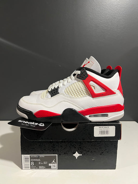 USED Air Jordan 4 Retro Red Cement DH6927-161 SIZE 8M OG ALL AG25-359