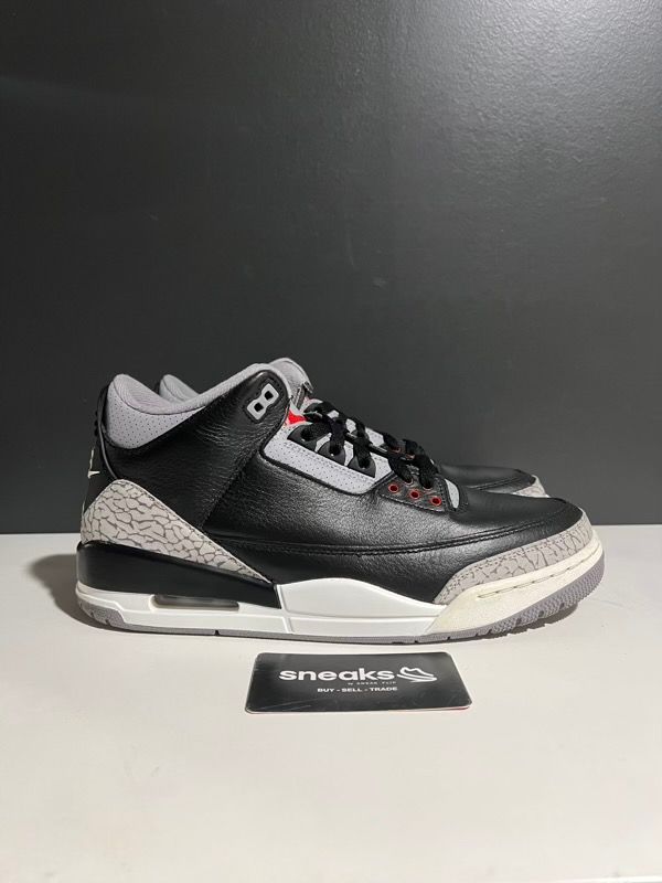 USED SIZE 9.5M Jordan 3 Retro OG Black Cement (2024) - USED NO BOX