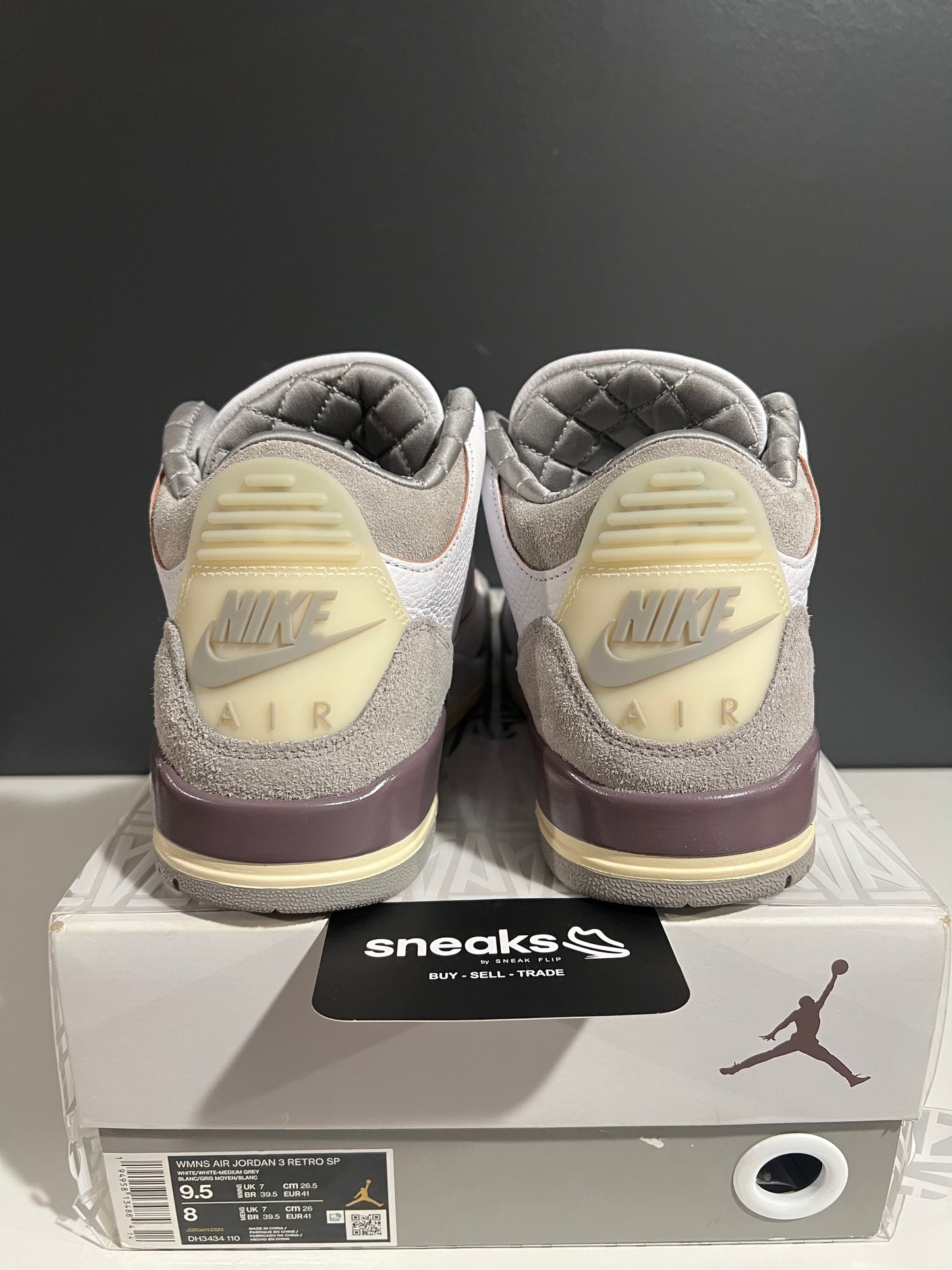 USED Air Jordan 3 Retro WMNS A Ma Maniére DH3434-110 SIZE 8M OG ALL AG25-89