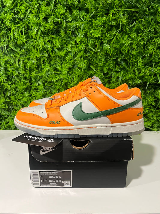 USED Florida A&M University x Dunk Low Rattlers DR6188-800 SIZE 9M OG ALL