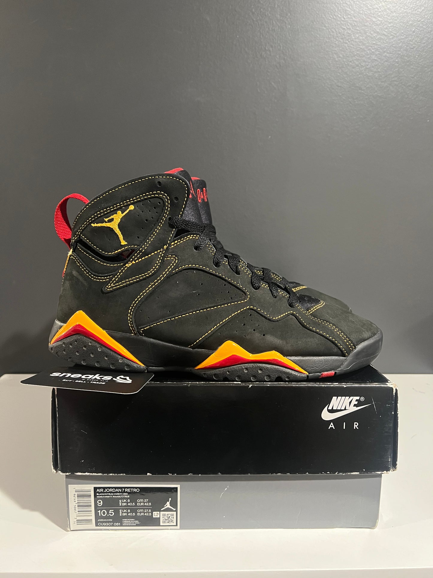 USED Air Jordan 7 Retro Citrus 2022 CU9307-081 SIZE 9M OG ALL