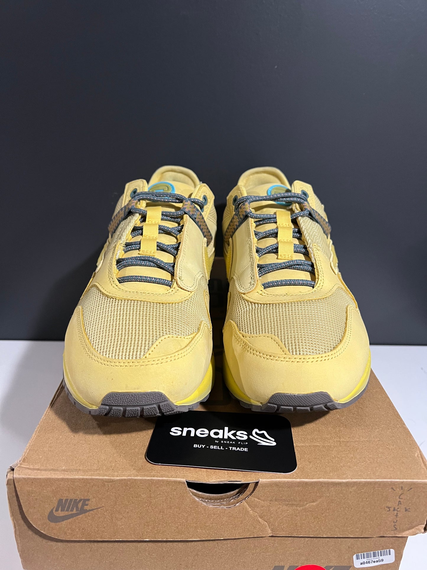 USED Travis Scott x Air Max 1 Saturn Gold DO9392-700 SIZE 14M OG ALL