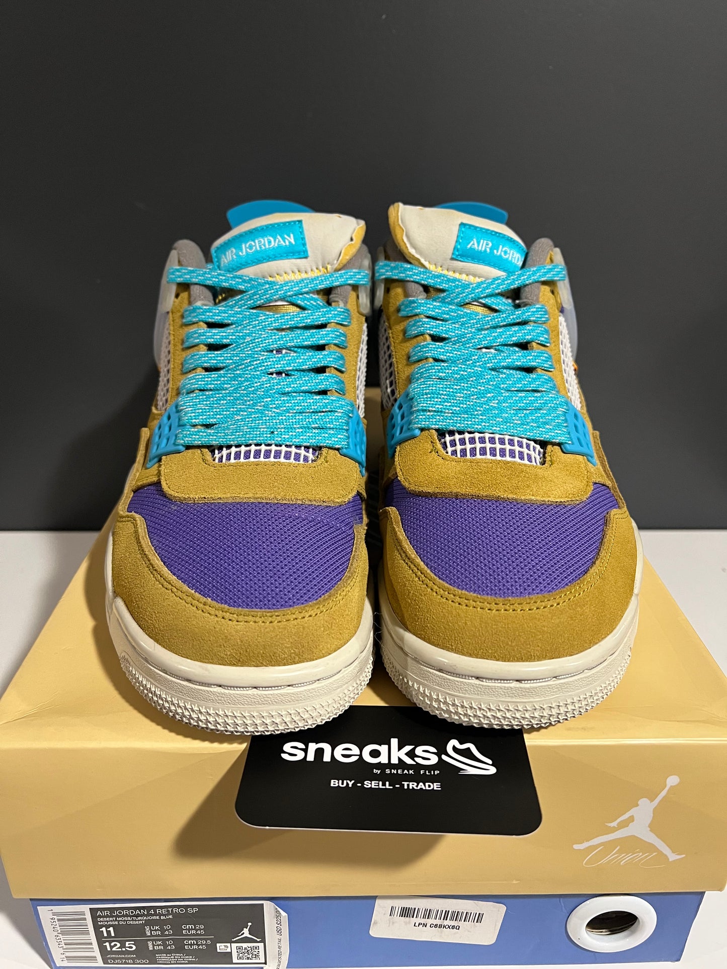 USED Union LA x Air Jordan 4 Retro Desert Moss DJ5718-300 SIZE 11M OG ALL
