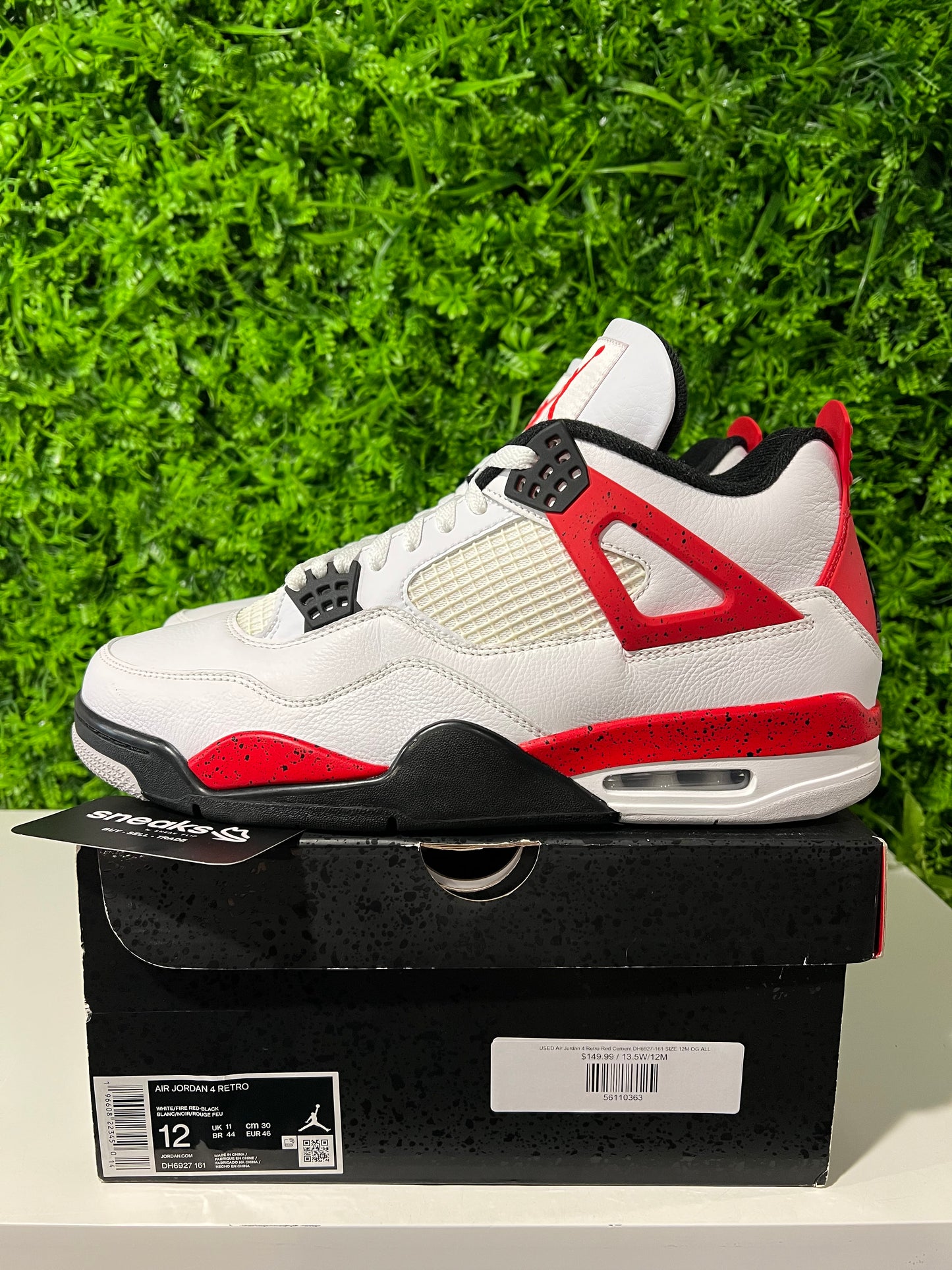 USED Air Jordan 4 Retro Red Cement DH6927-161 SIZE 12M OG ALL