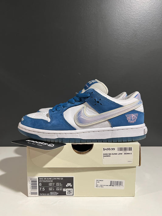 USED Born x Raised Dunk Low SB One Block at a Time FN7819-400 SIZE 6M OG ALL AG25-367