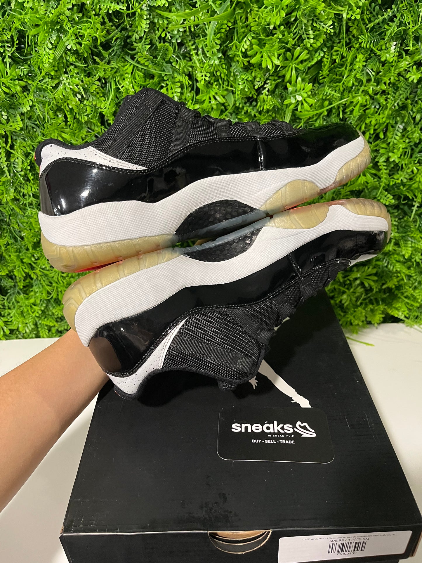 USED Air Jordan 11 Retro Low Infrared 23 528895-023 SIZE 9.5M OG ALL