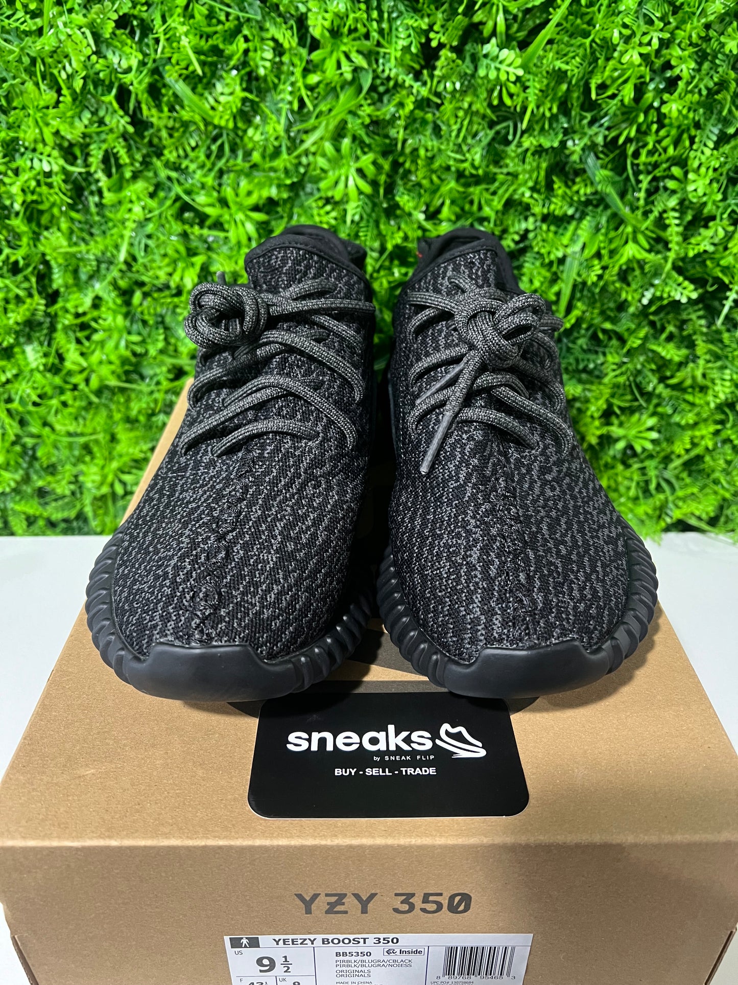 USED Yeezy Boost 350 Pirate Black 2023 BB5350 SIZE 9.5M OG ALL