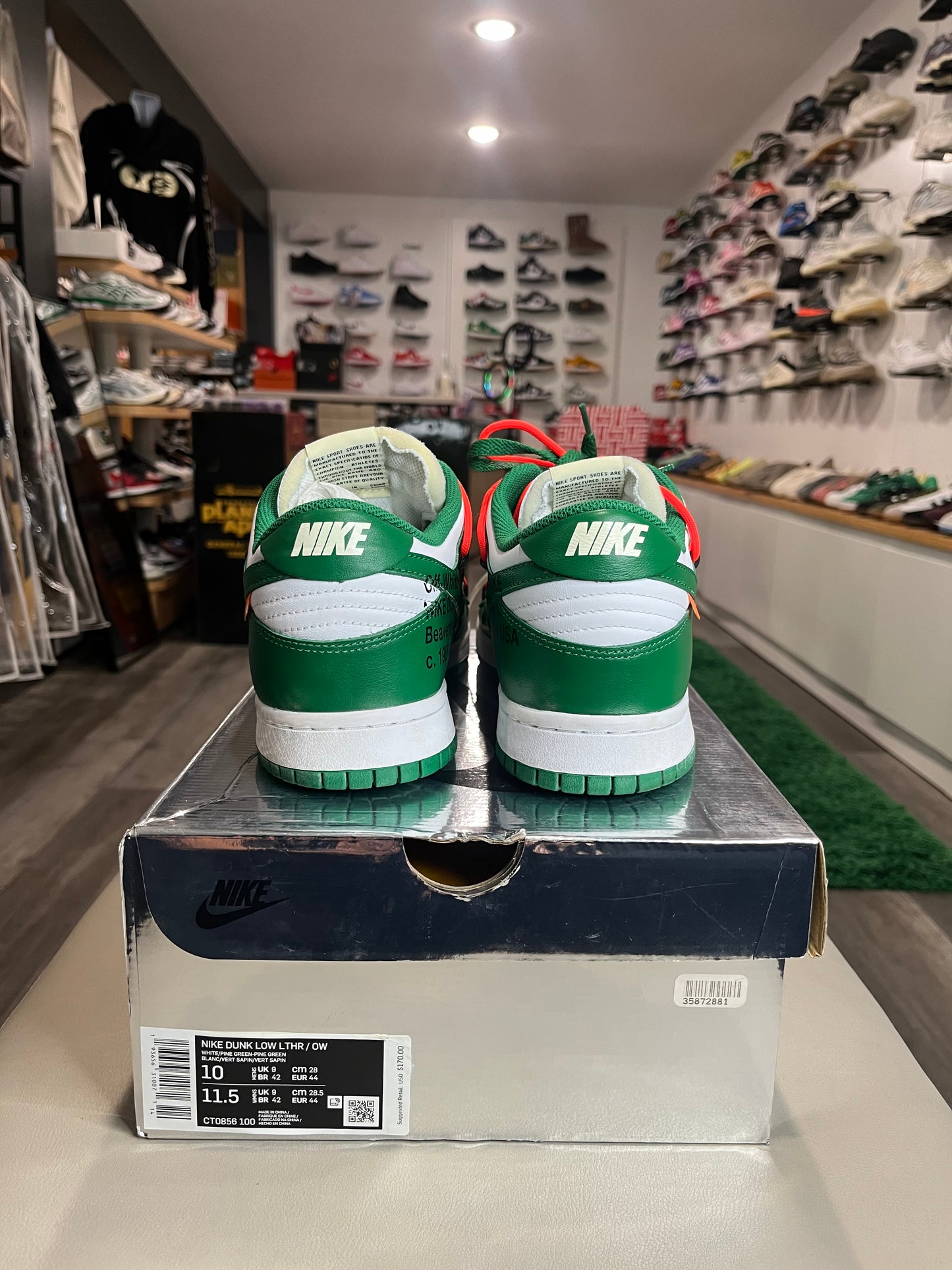 Off-White x Dunk Low Pine Green CT0856-100 USED SIZE 10M