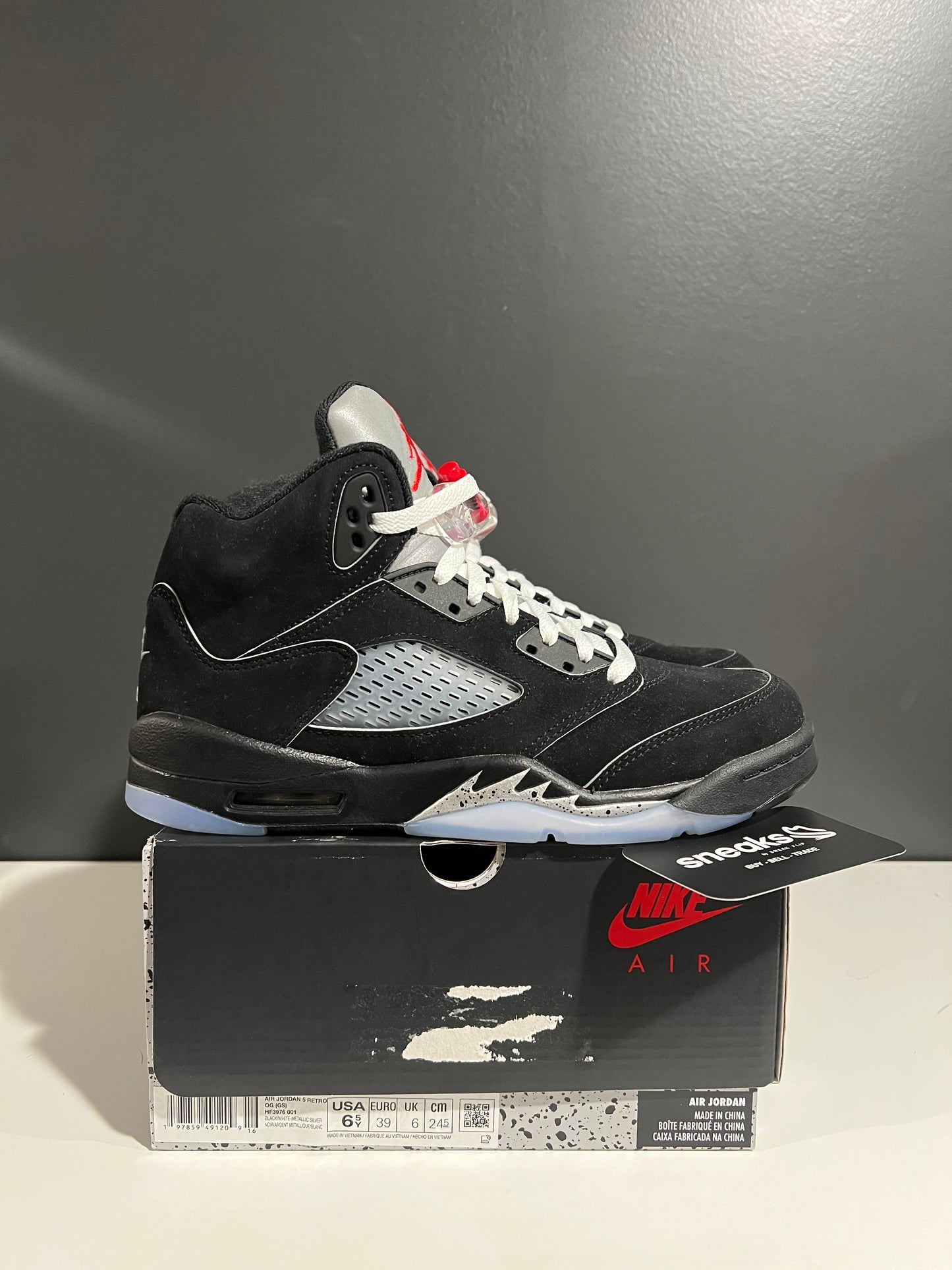 USED Air Jordan 5 Retro OG GS Black Metallic Reimagined HF3976-001 SIZE 6.5Y OG ALL JY25-213
