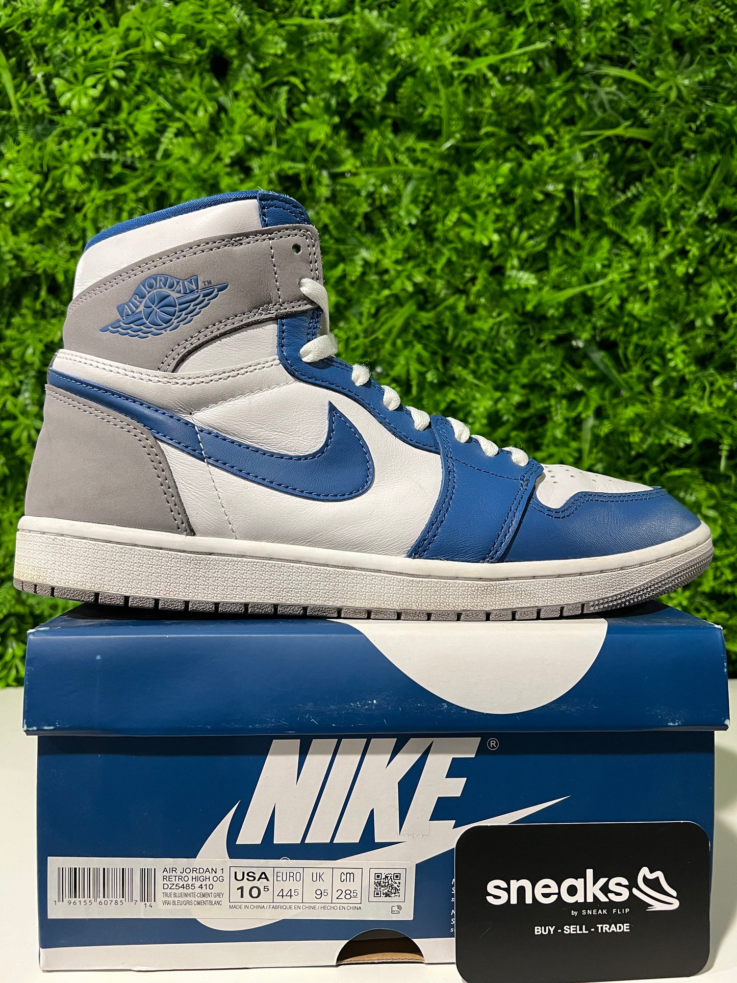 USED Air Jordan 1 Retro High OG True Blue DZ5485-410 SIZE 12W/10.5M OG ALL