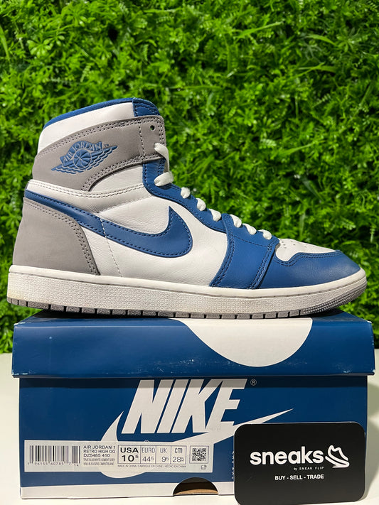 USED Air Jordan 1 Retro High OG True Blue DZ5485-410 SIZE 12W/10.5M OG ALL