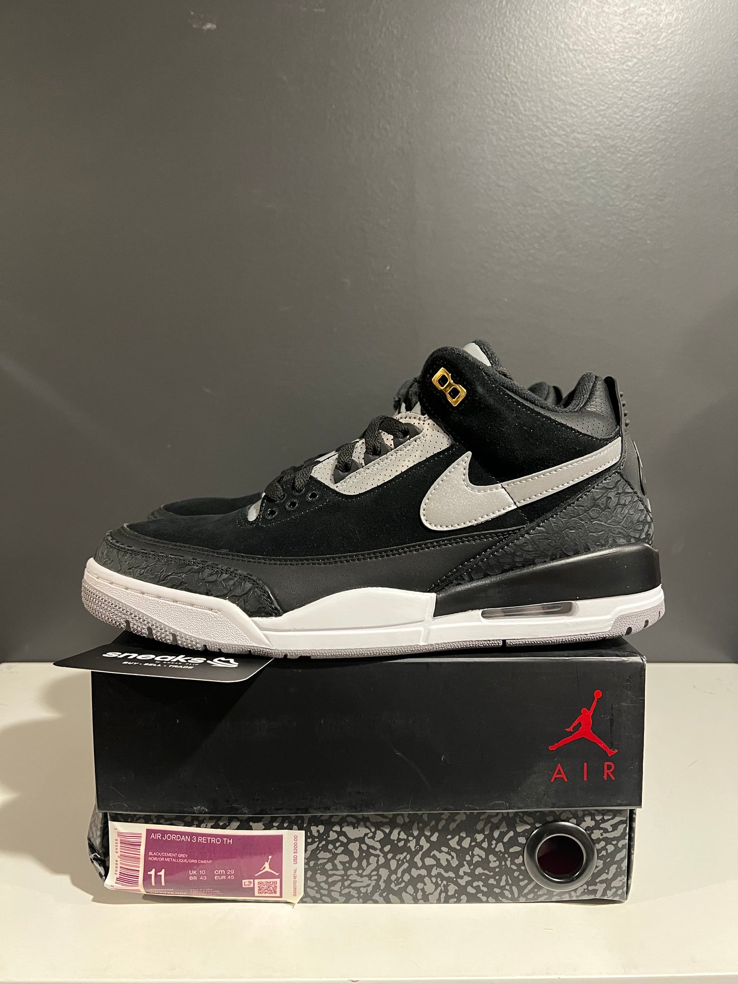 NEW Air Jordan 3 Retro Tinker SP Black Cement CK4348-007 SIZE 11M OG ALL AG25-67