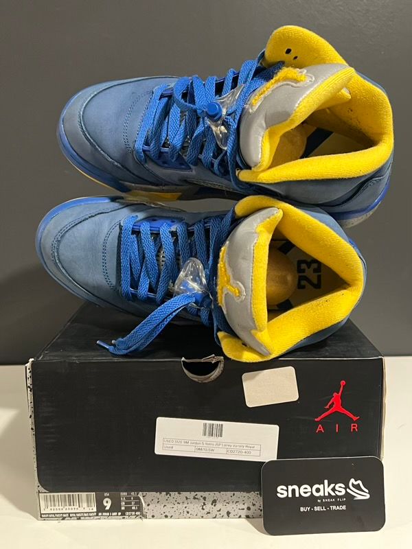 USED SIZE 9M Jordan 5 Retro JSP Laney Varsity Royal - Used