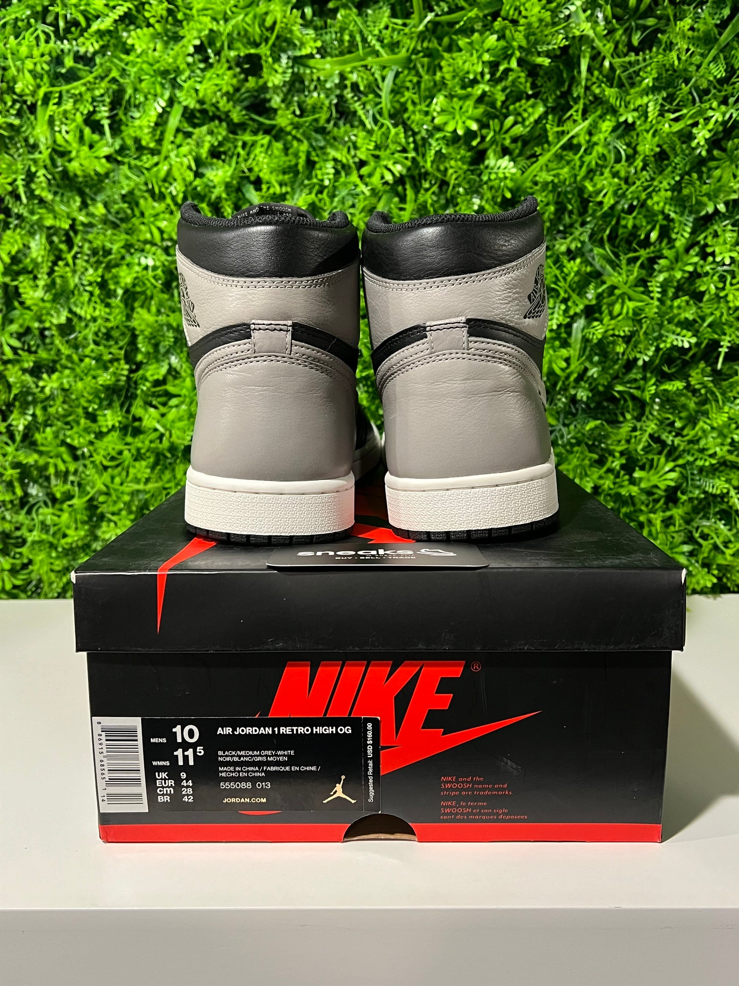 USED Air Jordan 1 Retro High OG Shadow 2018 555088-013 SIZE 10M OG ALL