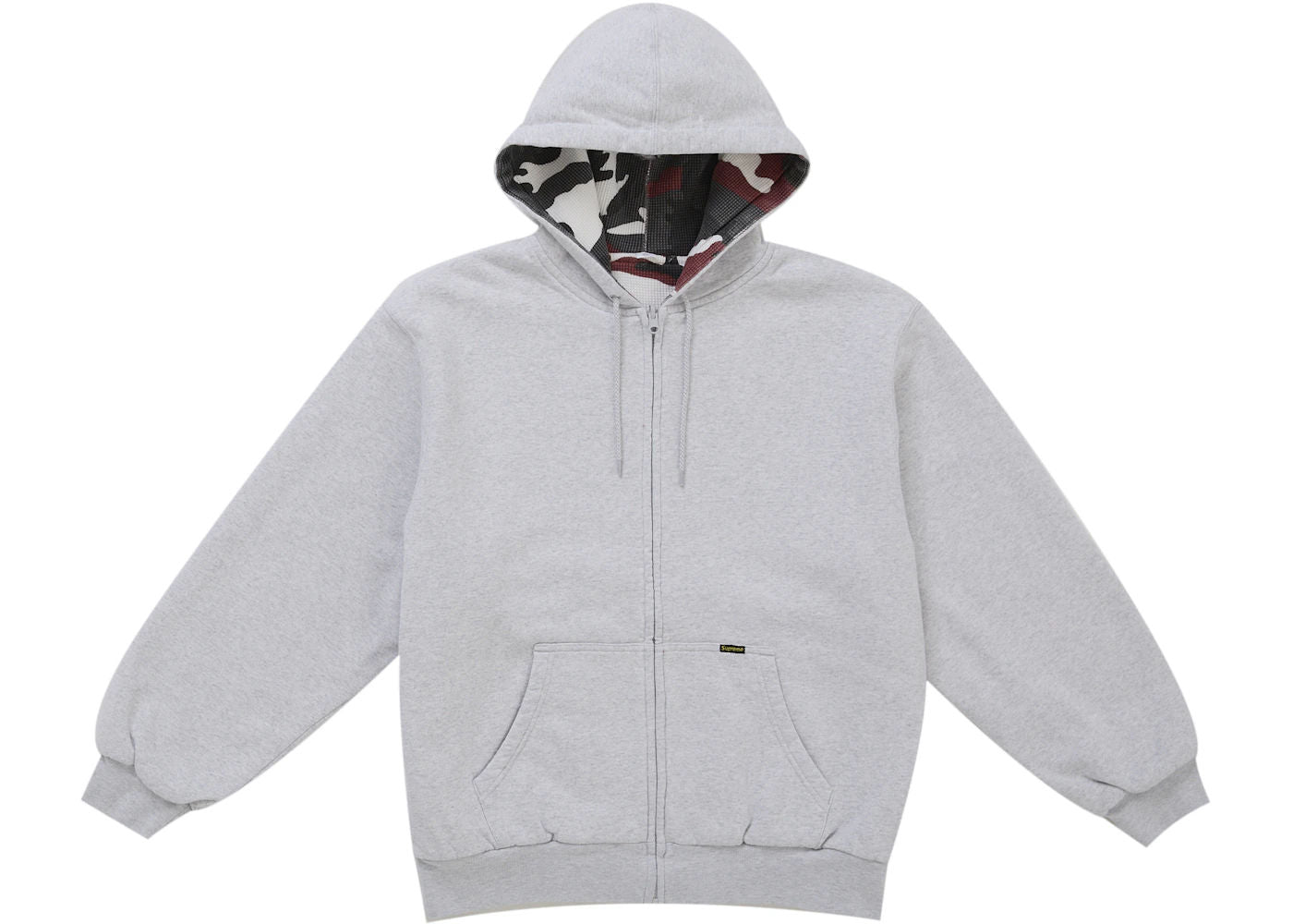 NEW Supreme Reversible Work Zip Up Hooded Sweatshirt Heather Grey