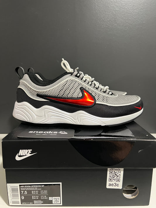 USED Air Zoom Spiridon SP Silver Red 2024 HF9117-001 SIZE 7.5M OG ALL AG25-376