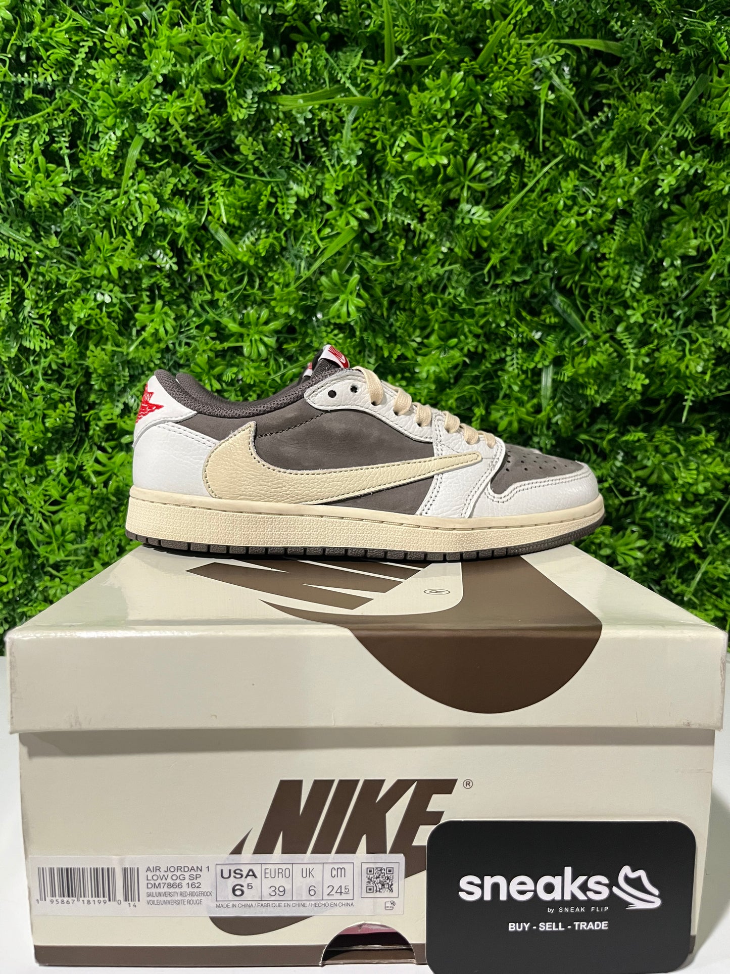 USED Travis Scott x Air Jordan 1 Retro Low OG Reverse Mocha DM7866-162 SIZE 6.5M OG ALL