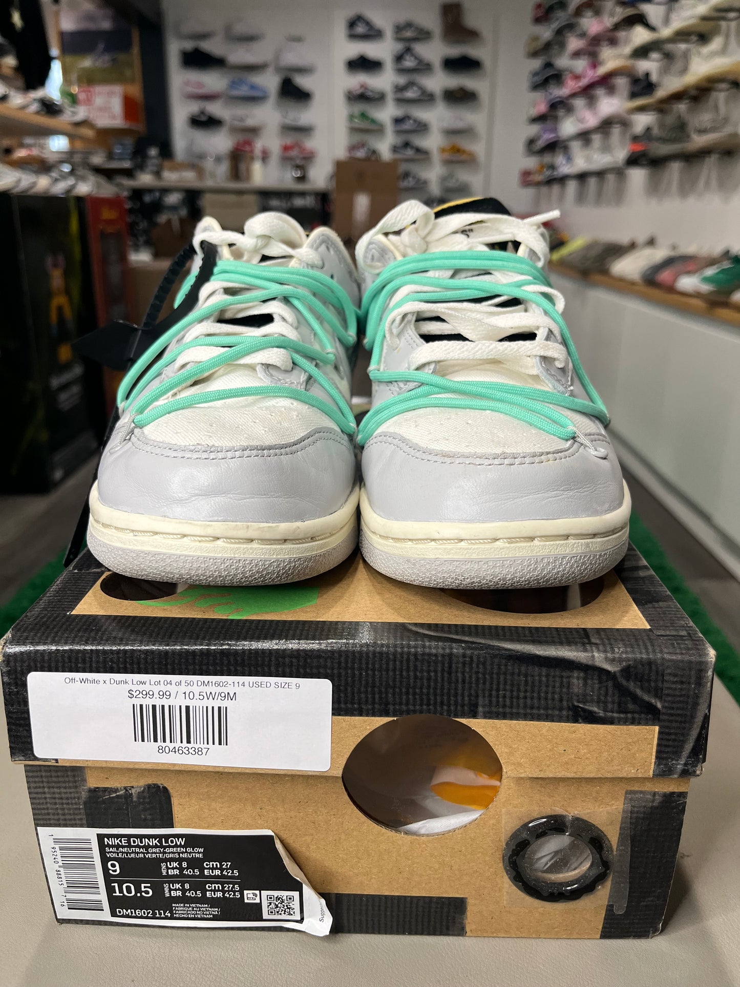 Off-White x Dunk Low Lot 04 of 50 DM1602-114 USED SIZE 9