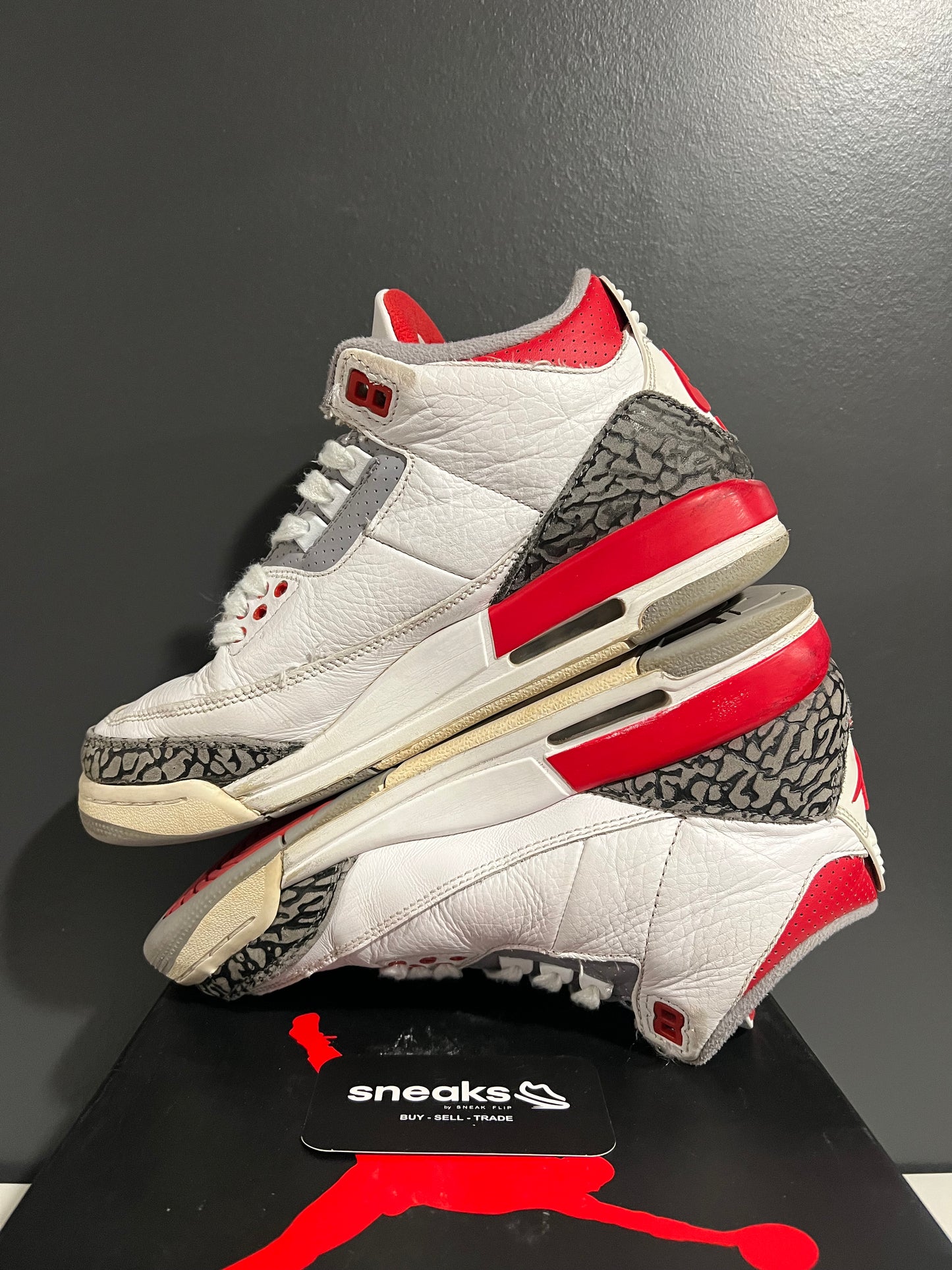 USED Air Jordan 3 Retro GS Fire Red 2022 DM0967-160 SIZE 7Y OG ALL AG25-331