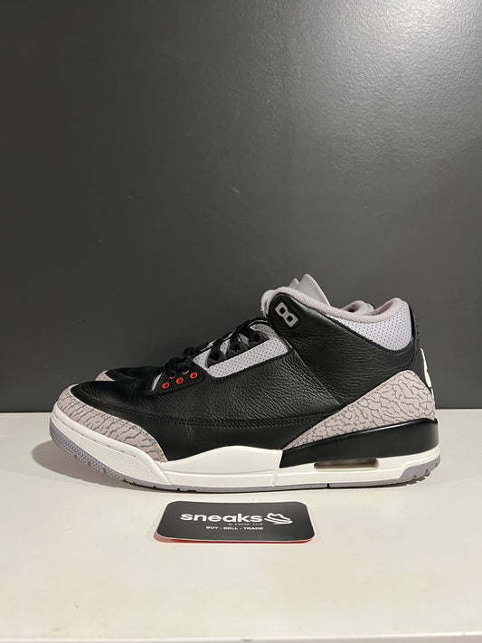 USED Air Jordan 3 Retro OG Black Cement 2024 DN3707-010 SIZE 11.5M NO BOX SP25-078