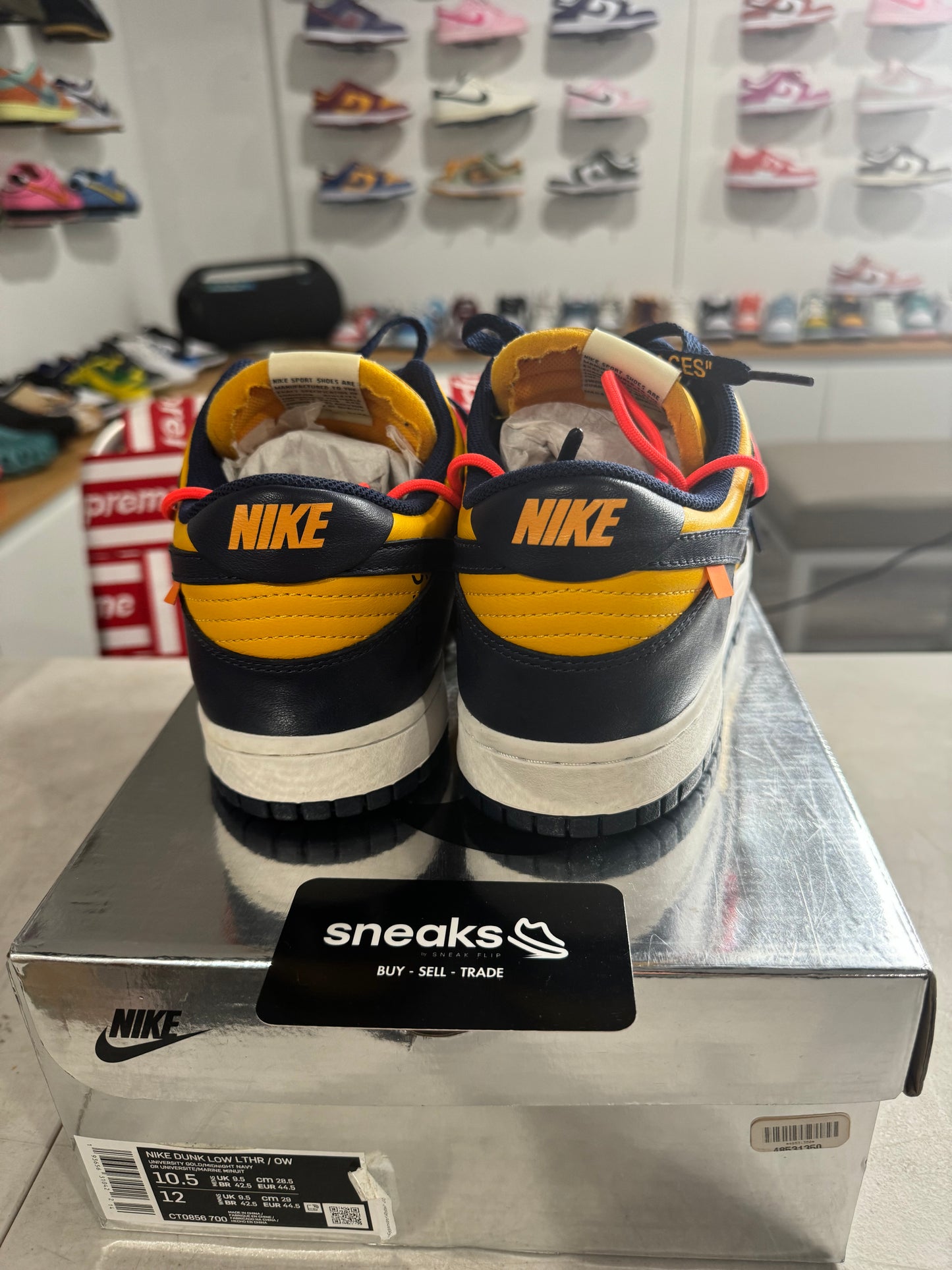 Off-White x Dunk Low University Gold CT0856-700 USED SIZE 10.5M