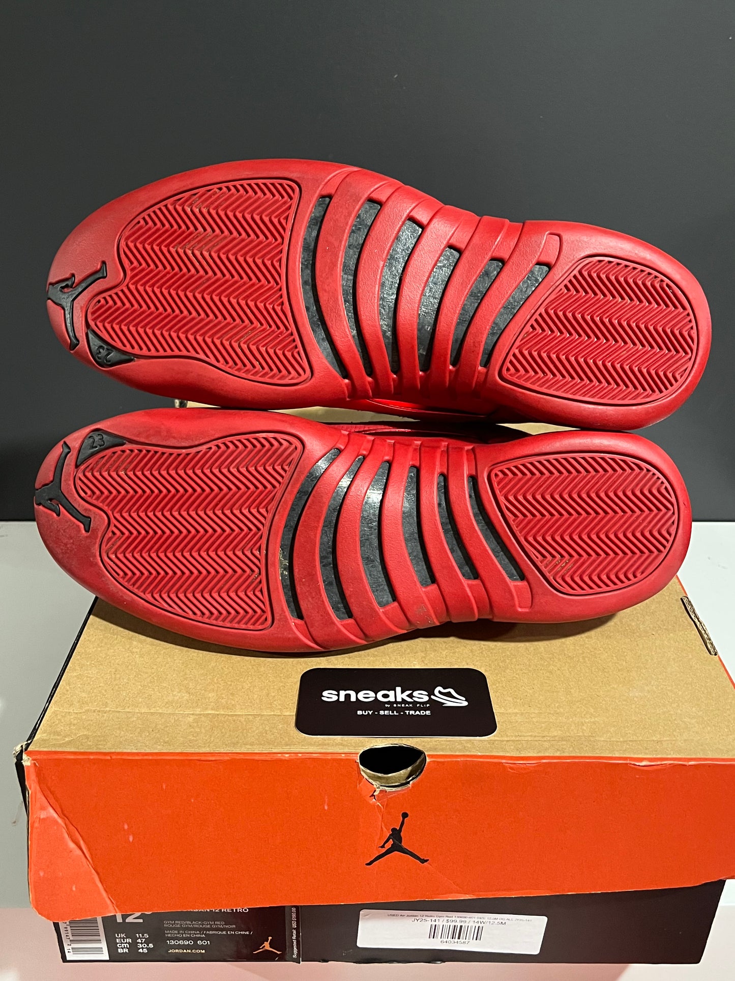USED Air Jordan 12 Retro Gym Red 130690-601 SIZE 12.5M OG ALL JY25-141