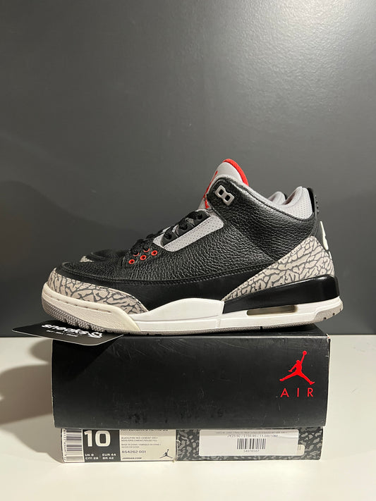 USED Air Jordan 3 Retro OG Black Cement 2018 854262-001 SIZE 10M OG ALL JY25-92