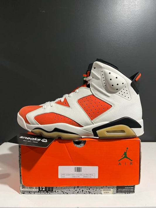 USED SIZE 12M Jordan 6 Retro Gatorade Like Mike White - Used