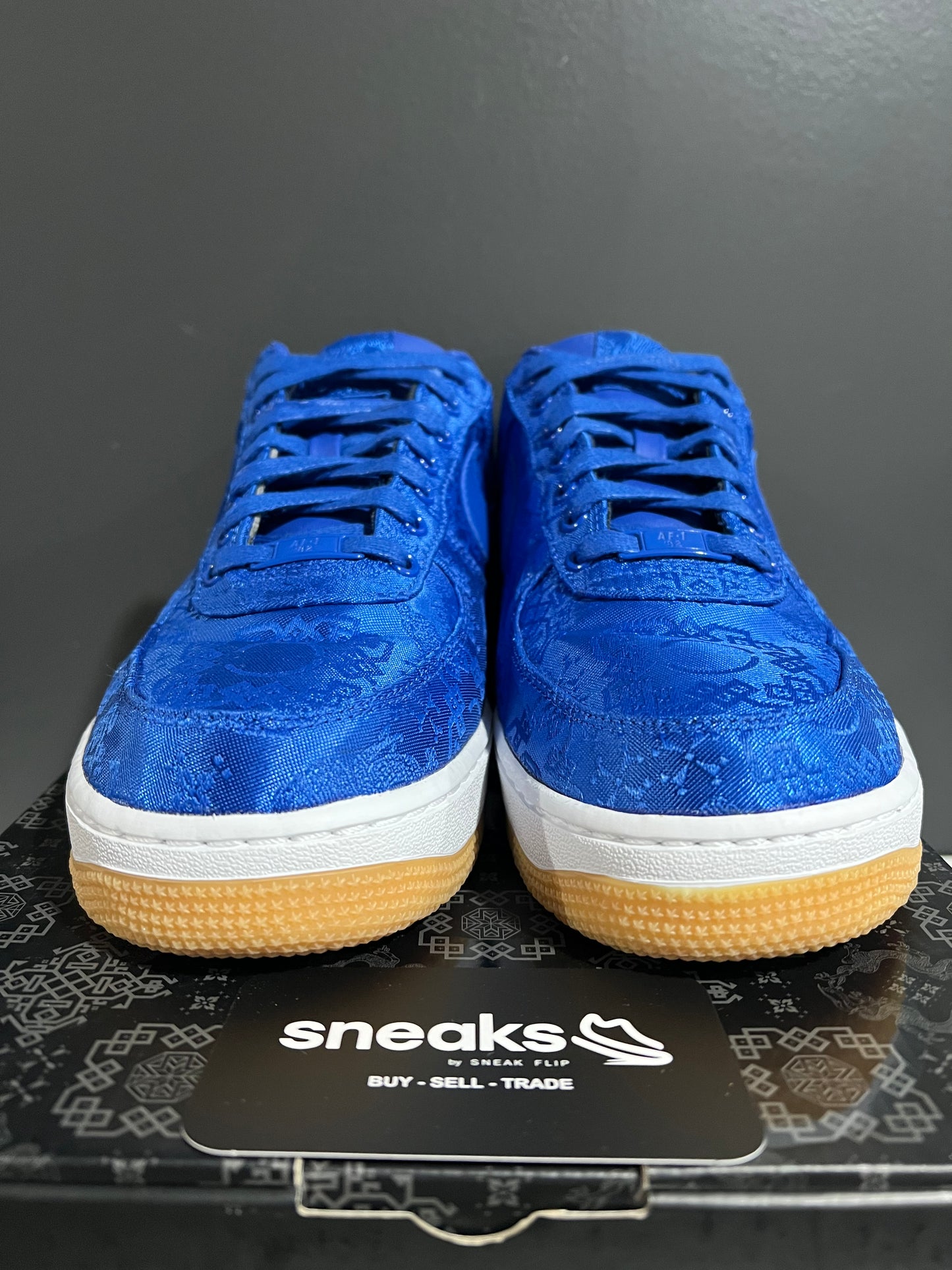 USED CLOT x Air Force 1 PRM Royal Silk CJ5290-400 SIZE 9.5M OG ALL JY25-151