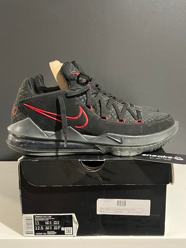 Nike LeBron 17 Low Black Red Dark Grey