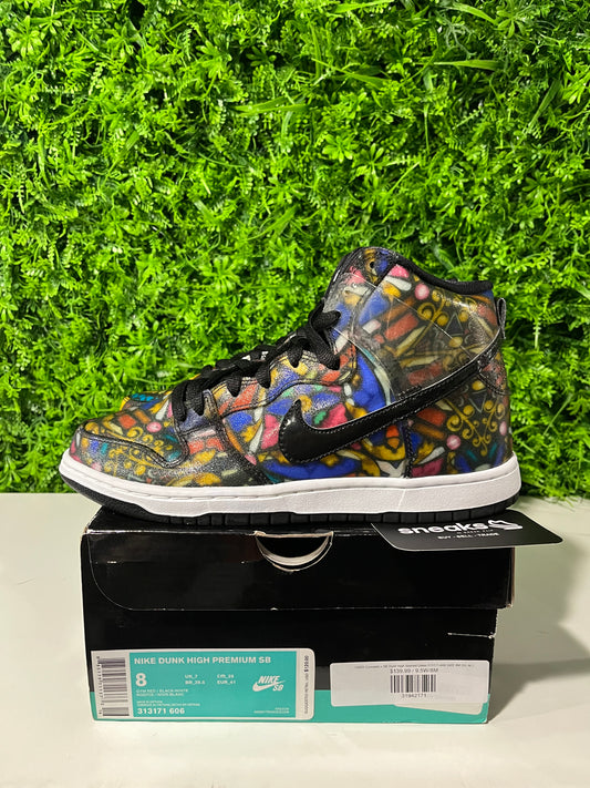 USED Concepts x SB Dunk High Stained Glass 313171-606 SIZE 8M OG ALL