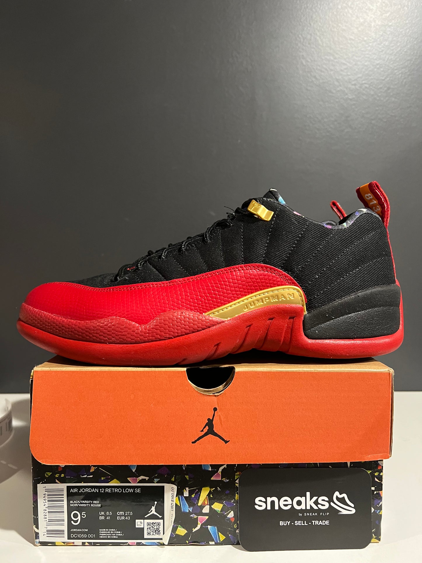 USED Air Jordan 12 Retro Low SE Super Bowl DC1059-001 SIZE 9.5 OG ALL AG25-108
