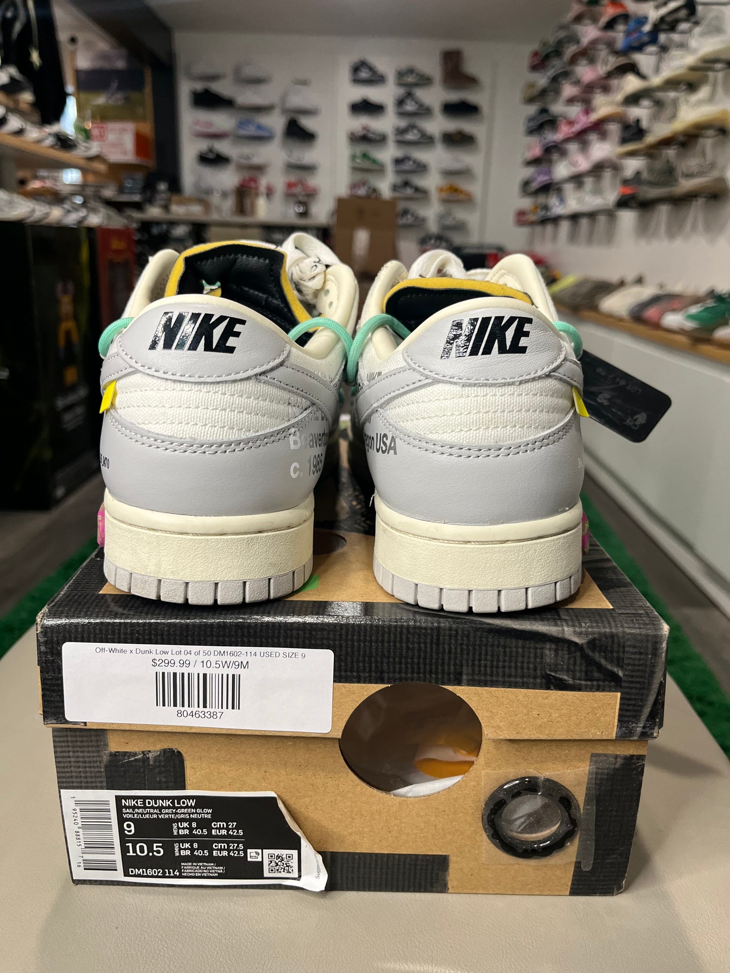 Off-White x Dunk Low Lot 04 of 50 DM1602-114 USED SIZE 9