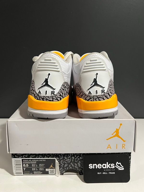 USED SIZE 7M Jordan 3 Retro Laser Orange (Women's) - Used
