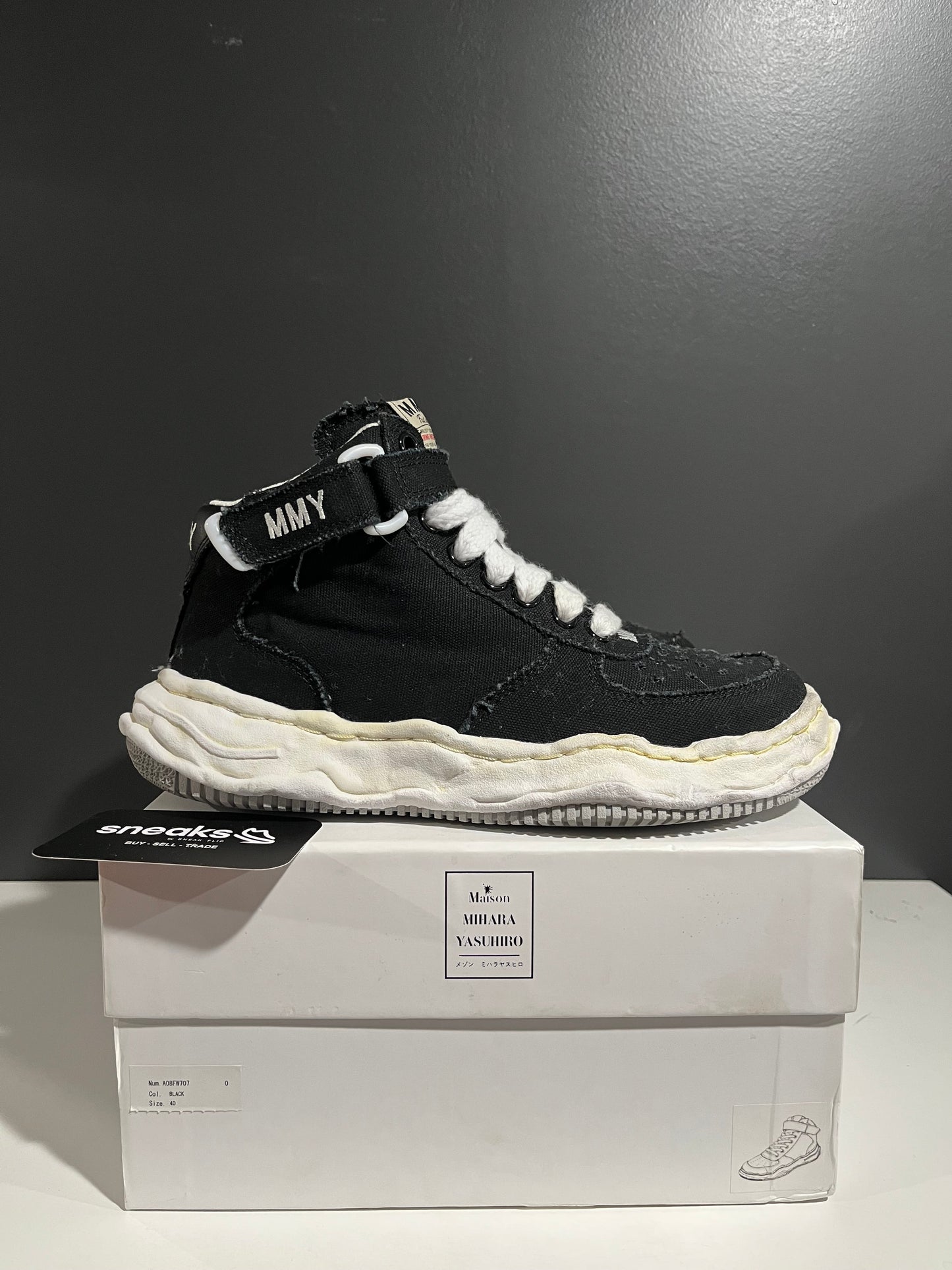 Maison Mihara Yasuhiro Wayne OG Sole Washed Canvas High Black - Used