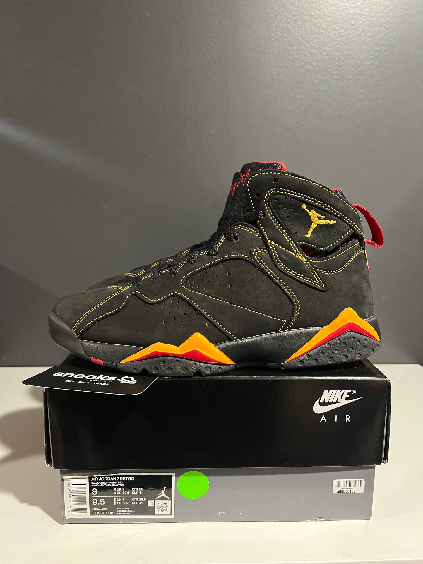 USED Air Jordan 7 Retro Citrus 2022 CU9307-081 SIZE 8M OG ALL AG25-81
