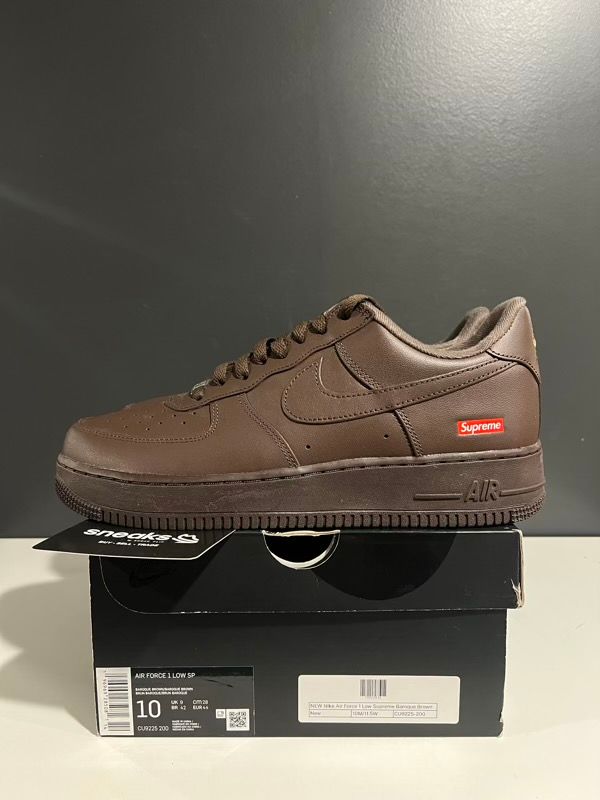 NEW SIZE 10M Nike Air Force 1 Low Supreme Baroque Brown
