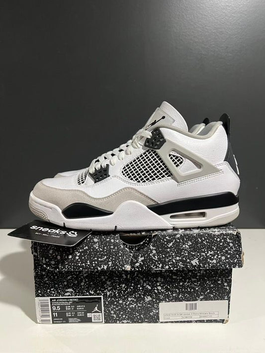 USED SIZE 9.5M Jordan 4 Retro Military Black - Used